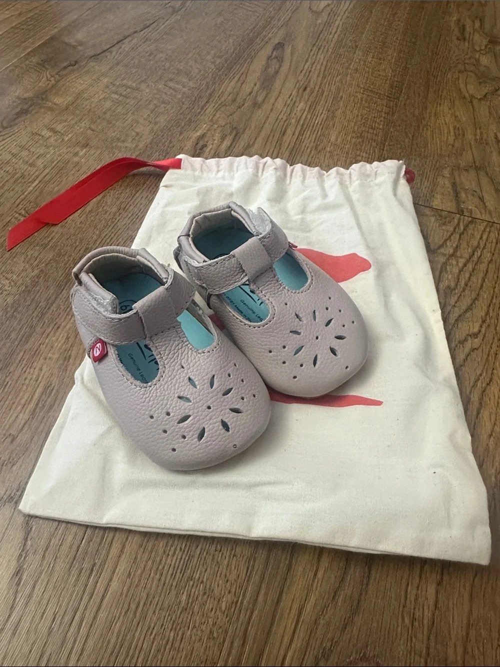 Zutano Dove Leather Mary Jane Shoes Baby Girls Size 6M